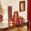 image:imageCapri Blue Scented Candles  Glimmer Collection  Ombre Glass Candle Holder  Luxury Apple Candles for Women amp Men  Signature Jar in Cranberry Red and Gold Apple Cider Social 19 ozTinsel  Spice