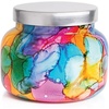 image:imageCapri Blue Volcano Rainbow Watercolor Signature Glass Jar Candle Aromatherapy Diffuser  Tropical Fruits amp Sugared Citrus Scent 19 OzVolcano