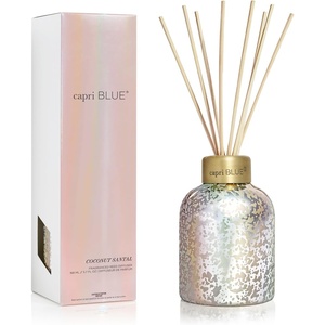 image:imageCapri Blue Reed Diffuser  Reed Diffuser Set Includes Scented Oil Sticks and Mercury Iridescent Glass Bottle  Home Decor Room Fresheners  Coconut Santal 57 fl ozCoconut Santal